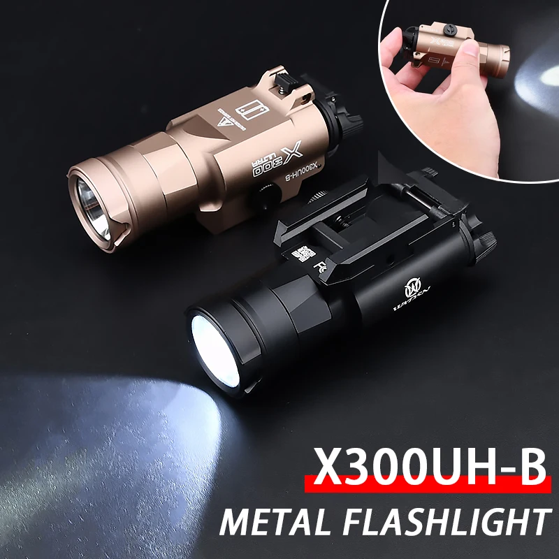 

Tactical Metal X300 X300UH-B Weapon Gun Light High Lumens 650 Lumen LED White Light Hunting Flashlight Dual function Switch