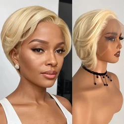 Short Bob Wig Brown Synthetic Lace Front Wigs For Women Pixie Cut Hair Bob Lace Wig Black Wig Sliver Grey Wig Cosplay Daily Life