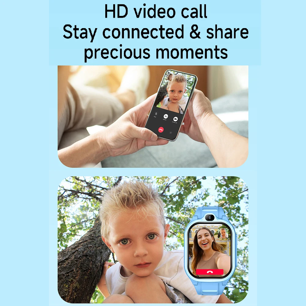 4G ساعة ذكية للأطفال GPS WIFI مكالمة فيديو SOS APP تنزيل الطفل Smartwatch مراقب المقتفي موقع الهاتف ساعة بنين بنات هدايا