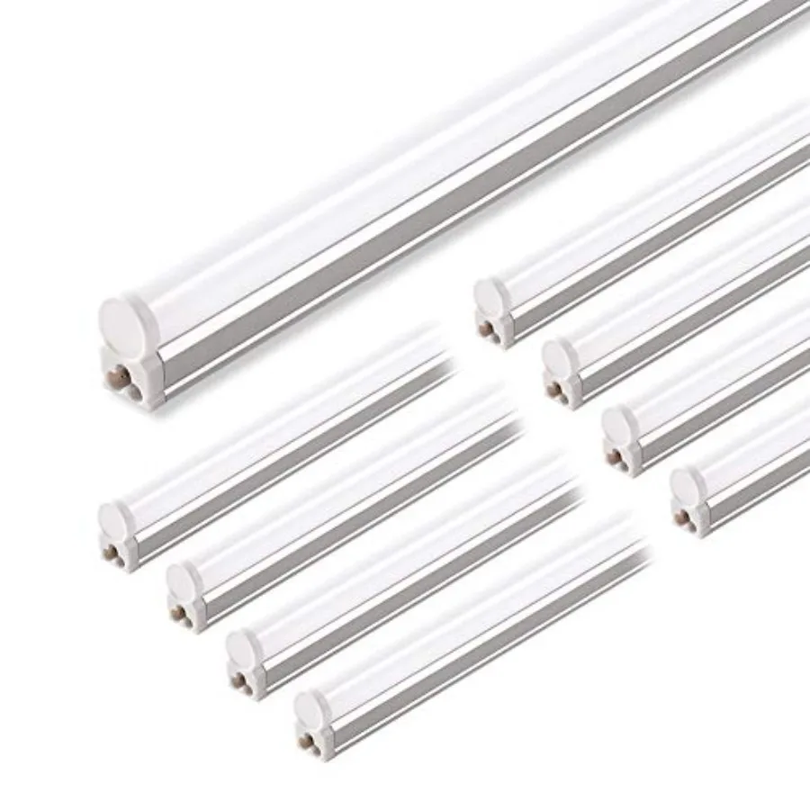 

Pack of 8 LED T5 Integrated Single Fixture, 4Feet, 2200lm,,20W, Utility Shop Light, Ceiling and Under Cabinet Light, ETL Listed