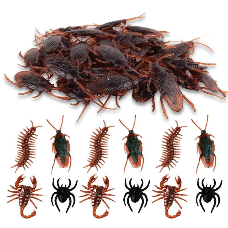 

5/10pcs Funny Toys Simulation Bug Spider Centipede Scorpion Cockroach Plastic Prank Bug Funny Scary Trick Props for Kids TMZ