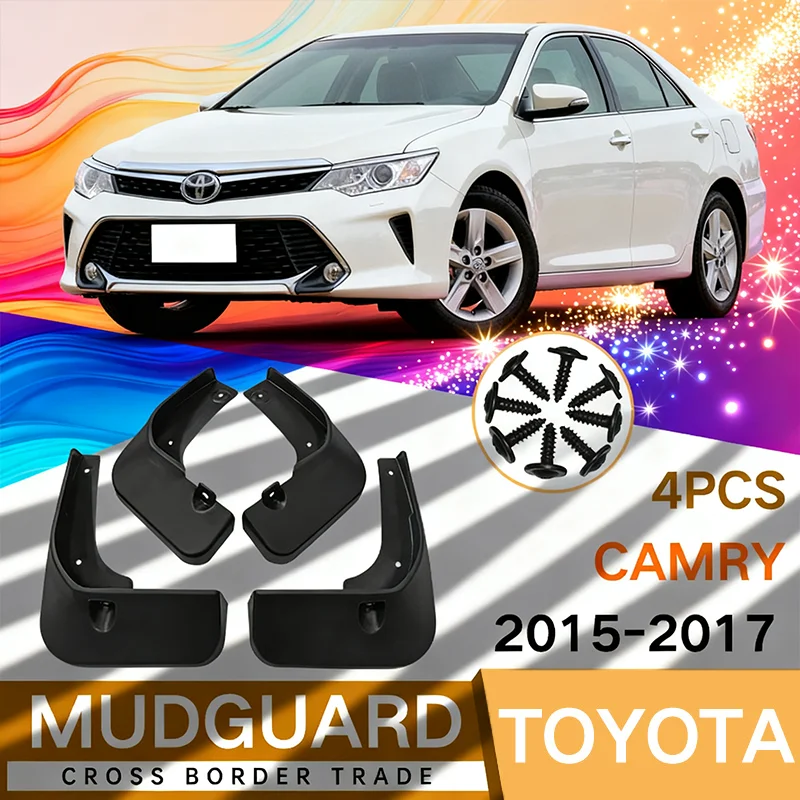 

Брызговики на крыло для Toyota Camry 2015-2017 2016 Camry, автомобильные шины, крыло, кожа, 4 шт., комплект, полный комплект, прочный