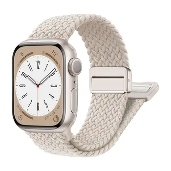 Apple Watch 밴드용 끈 40mm 45mm 41mm 44mm 49mm 38 마그네틱 버클 나일론 팔찌 iWatch series se 7 5 6 8 9 Ultra 2