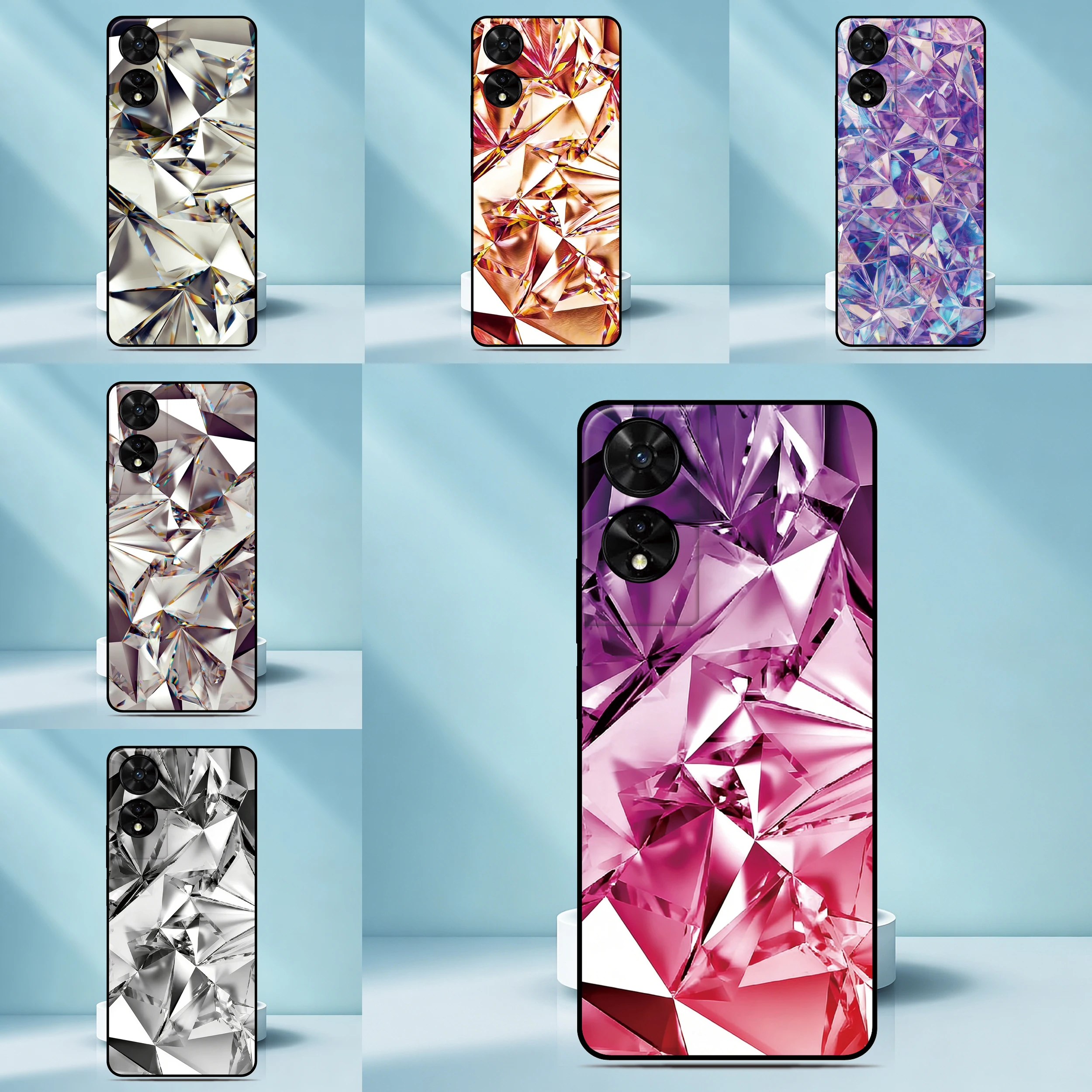 Funda de teléfono con diseño de diamante para Sharp Aquos R11 R10 R9 R2 Compact V6 Wish 6 5 4 Sense 10 9 8 3 Lite, funda trasera con foto personalizada