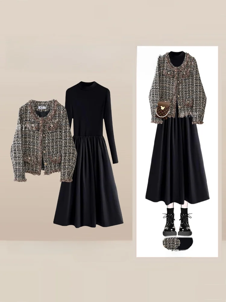 

Осенне-зимнее женское круглое пальто Ne, комплект Dr, большой размер, большие размеры, Ele, нежный элитный ансамбль, роскошный модный наряд