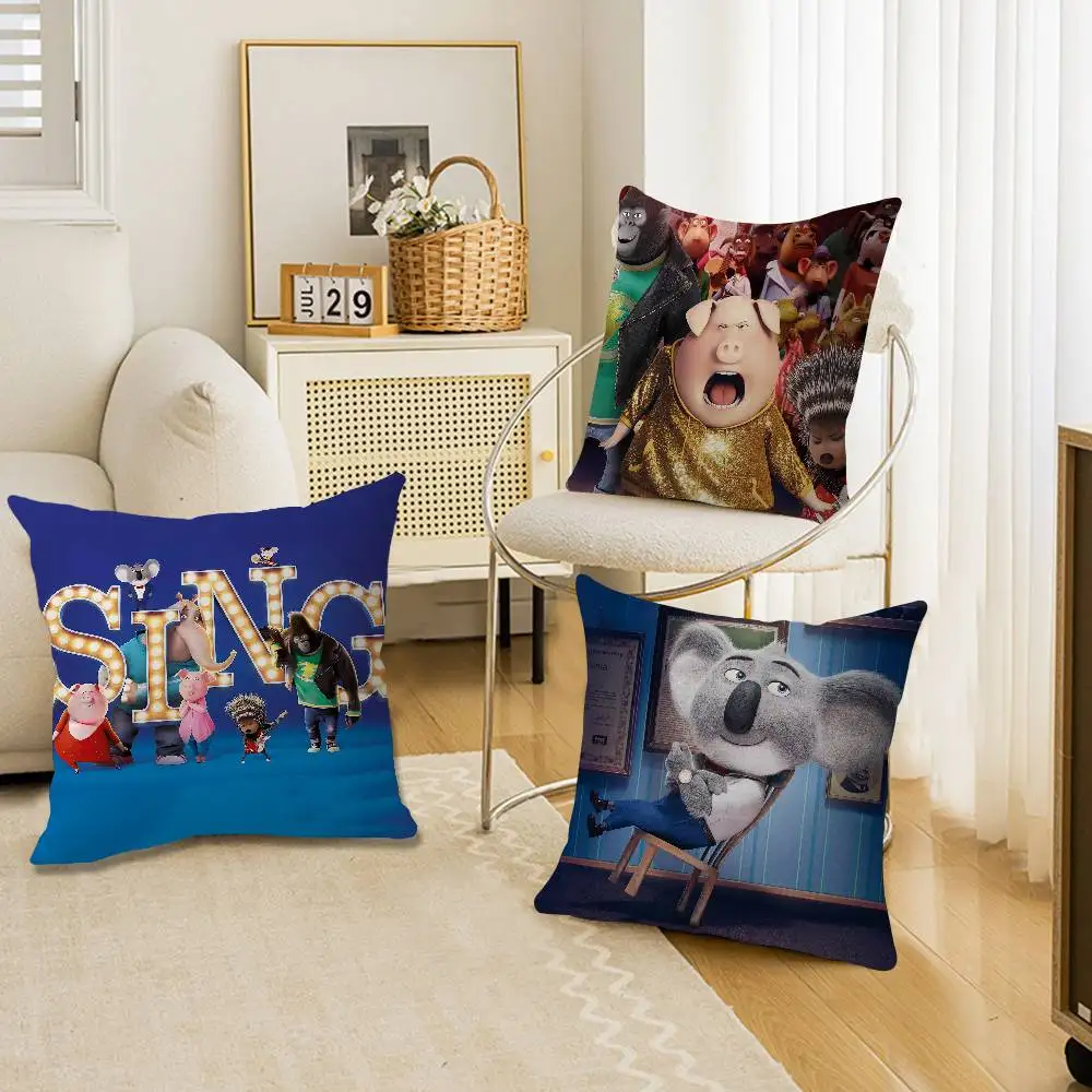 

Чехол для подушки 45x45 см с принтом из фильма «Пой! 2» и различными аниме-персонажами, для дома, офиса, спальни, дивана, автомобиля