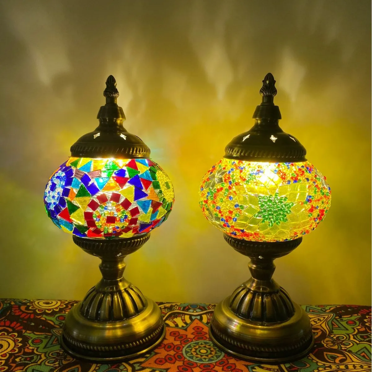 

Diy Turkey Mosaic Material Pack Plain Embryo Studio Warm Field Parent-child Couple Group Building Activities USB Table Lamp