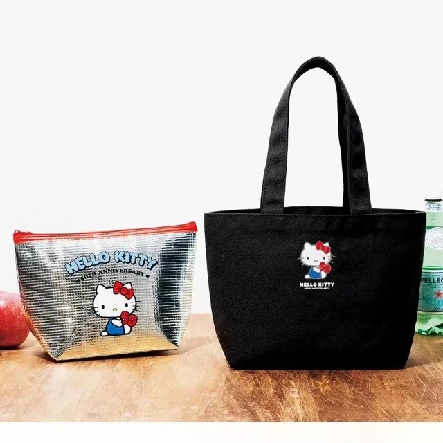 

Cute Hello Kitty Storage Bag Cute Anime Printed Thermal Insulation Lunch Box Supplies Student Decoration Girl Gift Wholesale