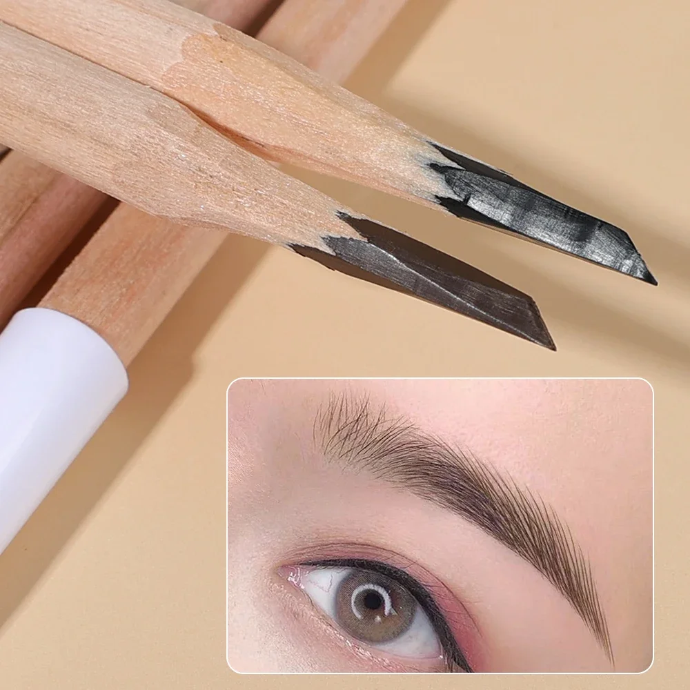 Ultra-fine Eyebrow Pencil Long Lasting Black Brown Waterproof Non-smudge Colorfast Natural Wooden Eye Brow Enhancer Pen Cosmetic