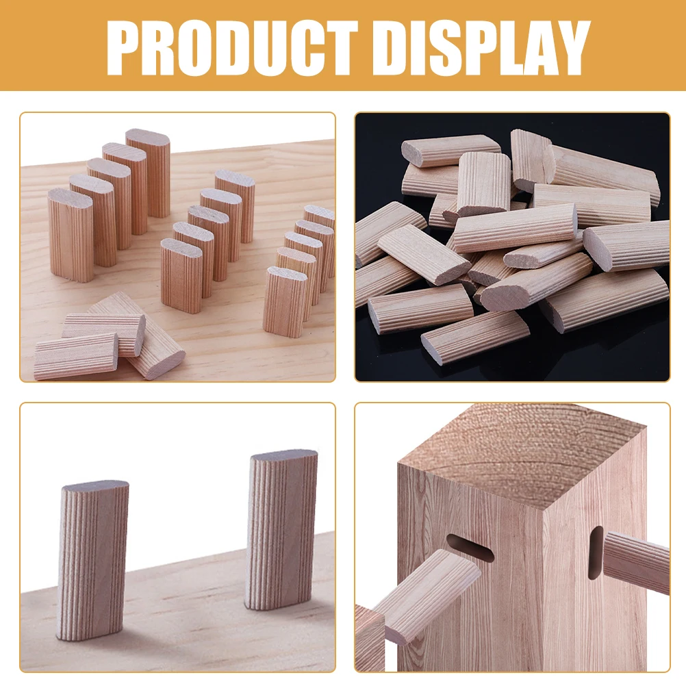 

50pcs Dowel Tenon 8x40MM Assorted Sizes for Crafts Furniture Small Wood Dowels Assembly Woodworking ProjectsDIY Stops