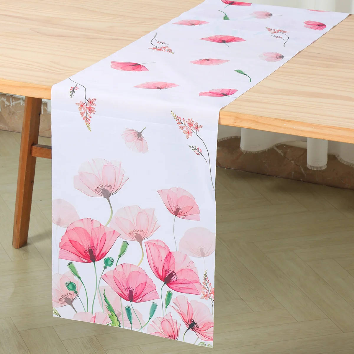 Flowers Table Runner Spring Theme Birthday Party Decorations Wedding Party Supplies Kitchen Dining Table Cover Baby Shower Favor