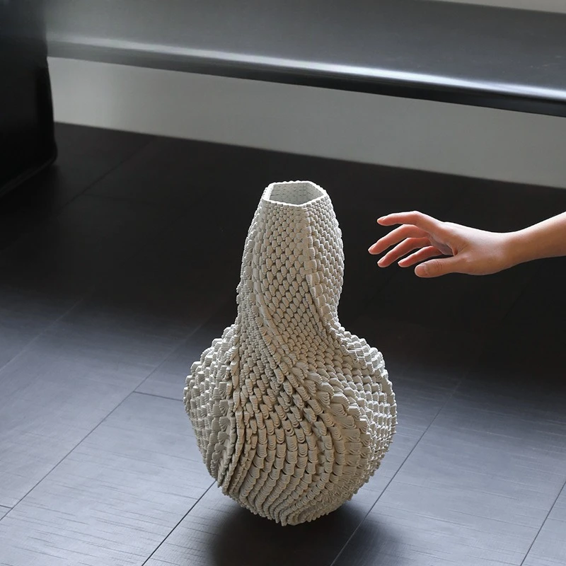 Creative 3D printing gourd ceramic vase, entrance artistic decorative flower device