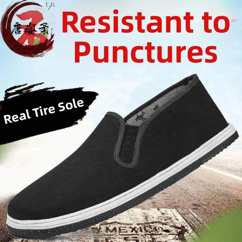 

Thickened Tire Sole Men's Work Shoes Breathable Anti-Slip Dad Black Shoes Autumn Construction Site Labor Protection Shoes