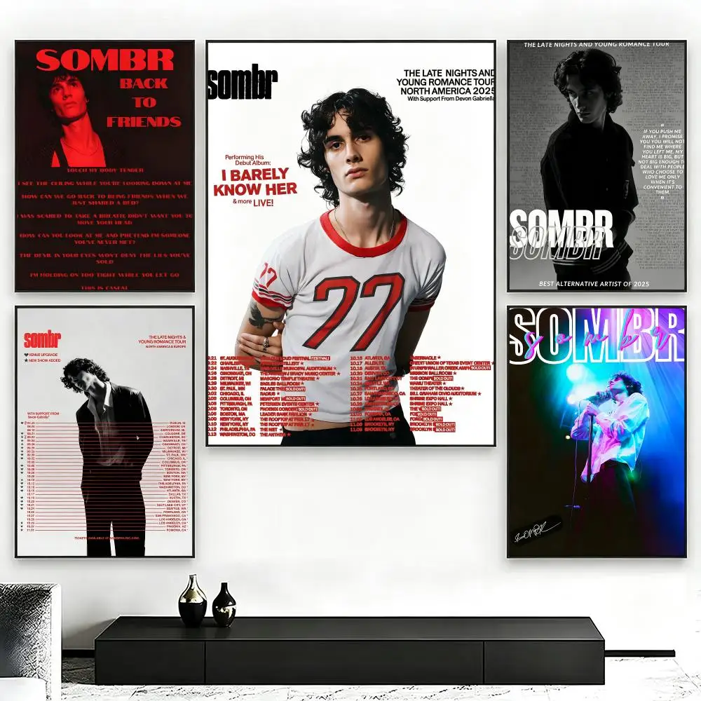 Singer SombrS Poster Poster Nordic HD Self-Adhesive Wall Sticker Home Café Bedroom Living Room Art Decor Gift