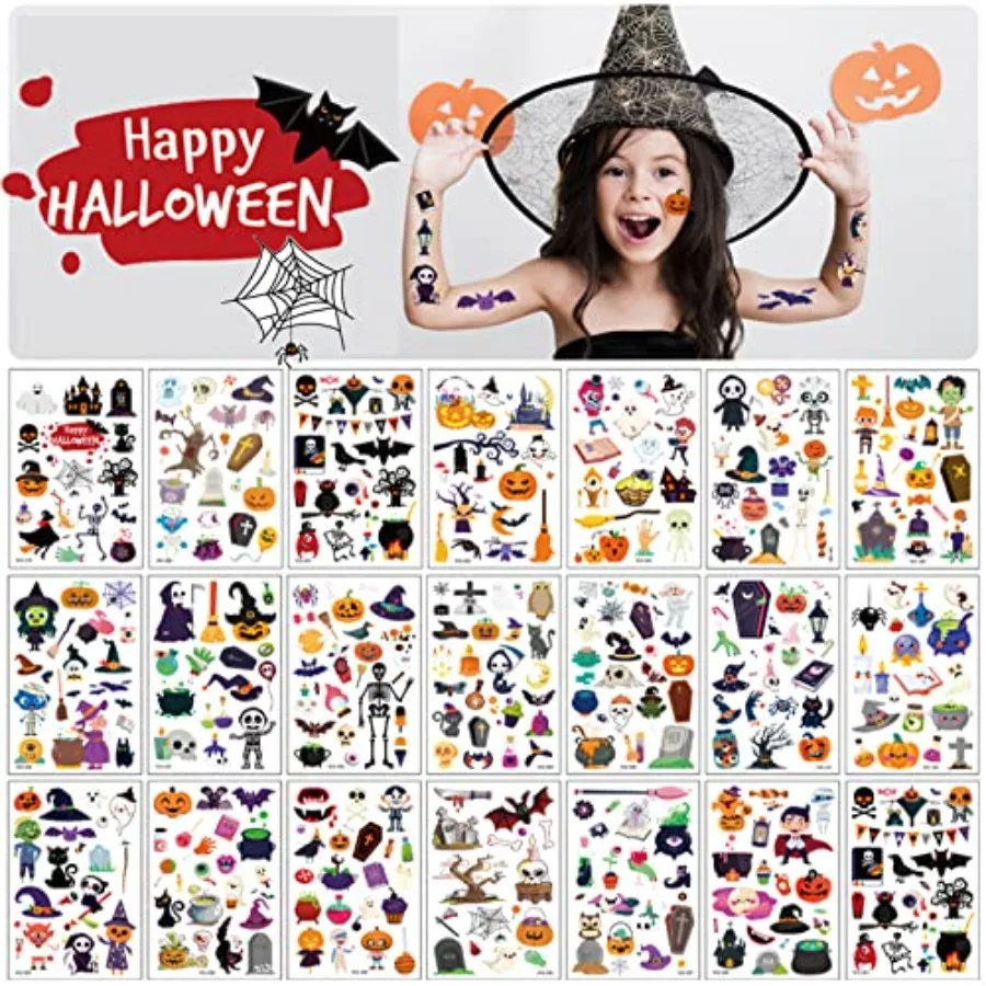 Waterproof Cartoon Halloween Temporary Tattoo Stickers