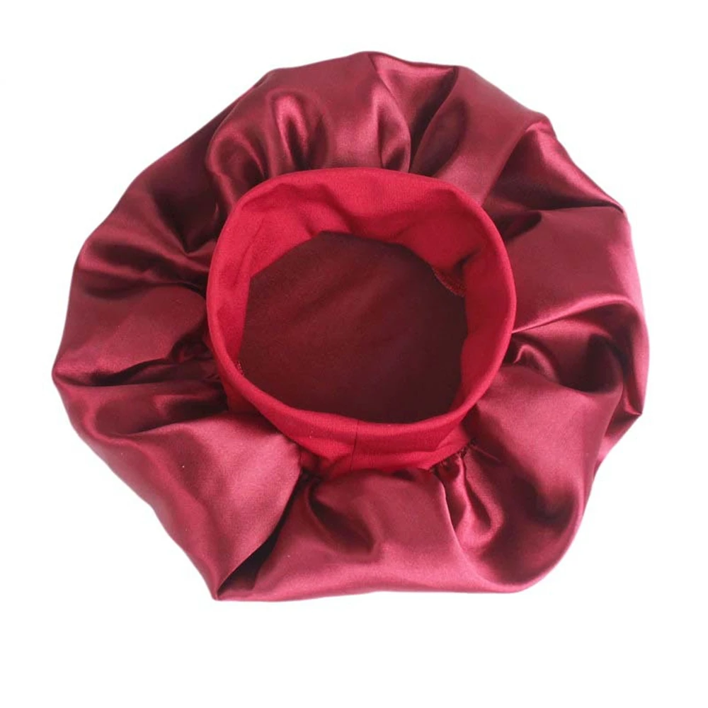 Bonnet de nuit en satin solide pour hommes et femmes, bonnet de soins capillaires, bonnet unisexe