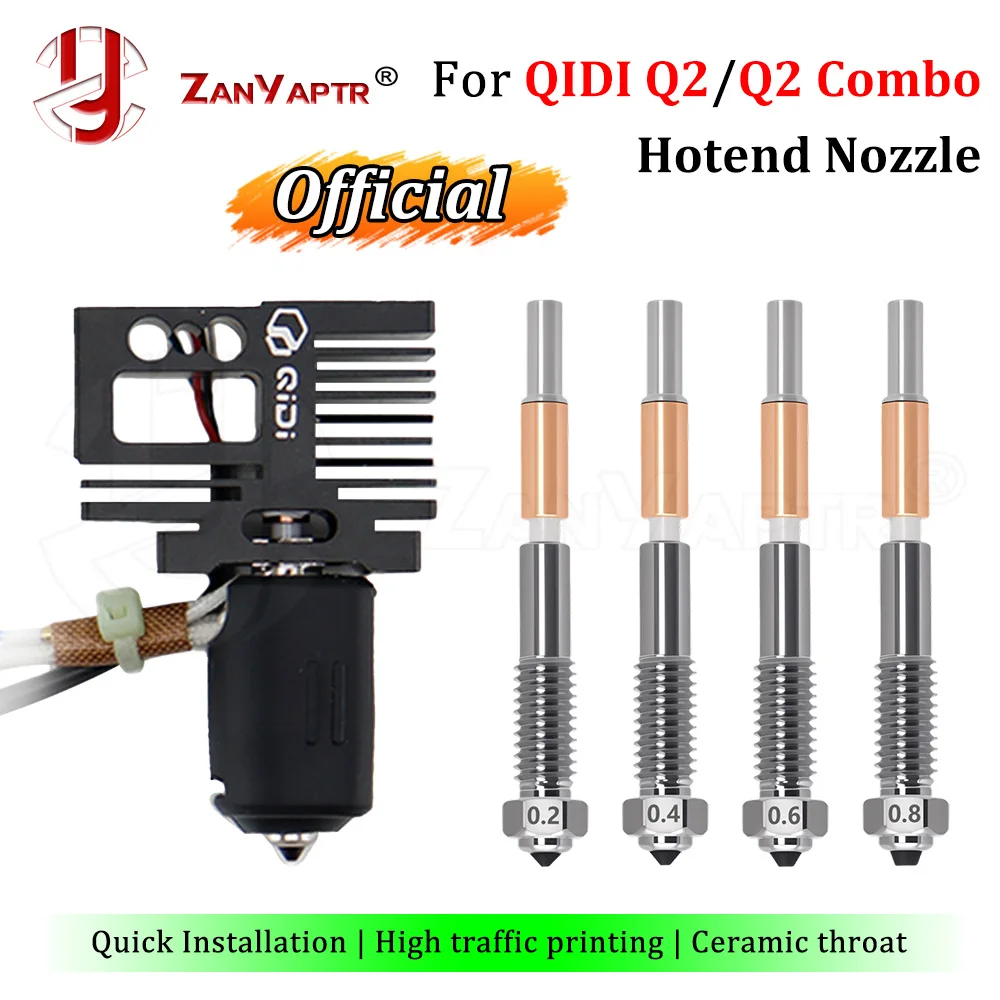 

QIDI Q2 Q2 Combo Original Bimetallic Hotend Nozzle Ceramic Insulation Integrated Durable Resistant to high temperatures