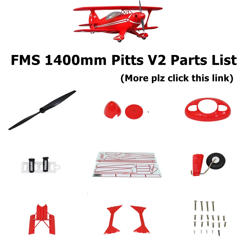 FMS 1400mm 1.4m Pitts V2 Parts List Propeller Spinner Cowl Motor Shaft Mount Board Landing Gear ESC RC Airplane Model Plane