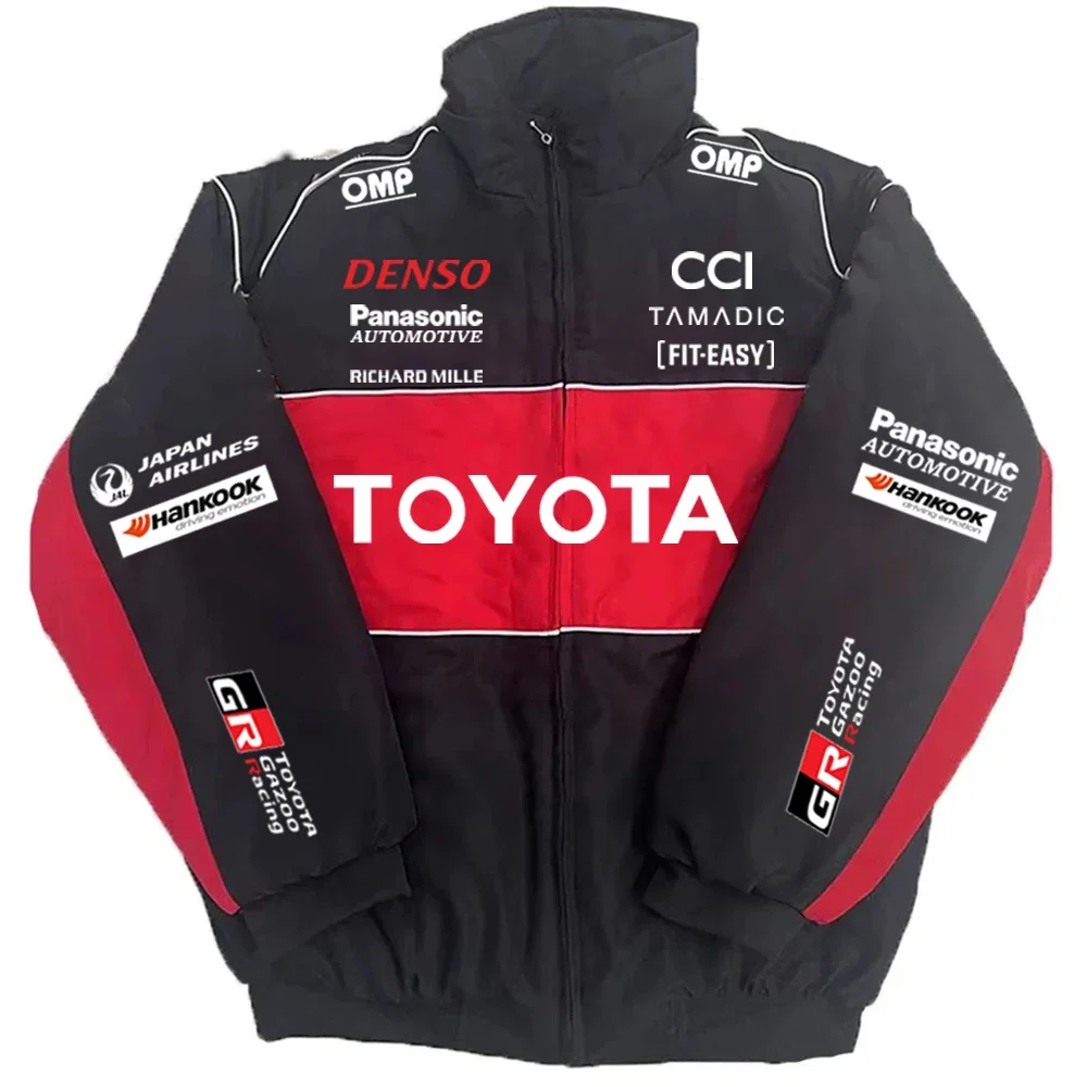 

Toyota GAZOO Racing Jacket, Motorcycle Cotton-padded Jacket, American Retro Motorcycle Riding Suit, Men's and Women's Jackets