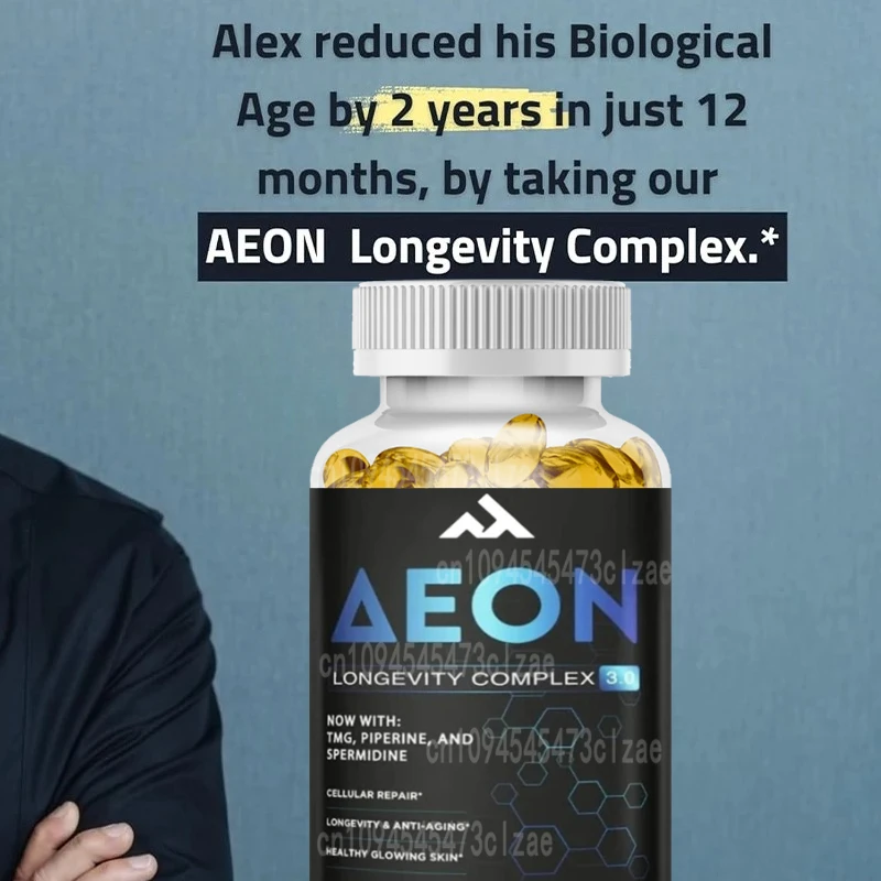 الملحق NAD Complex AEON يحتوي على نيكوتيناميد، فيستين، كويرسيتين، ريسفيراترول، أستراغالوس، كولاجين-60 كبسولات #3