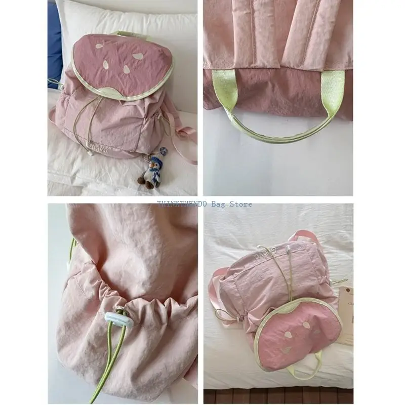 340D Aesthetic Backpacks Student School Bag Fruit Series Travel Backpacks for Daily