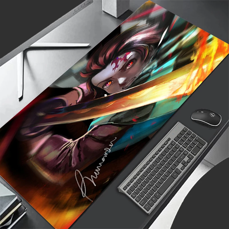 Large Gaming Mousepad Gifts D-Demon S-Slayer Soft Mousepads Desk Pads For PC Keyboard Mats Table Rug Colorful Computer Mousepas