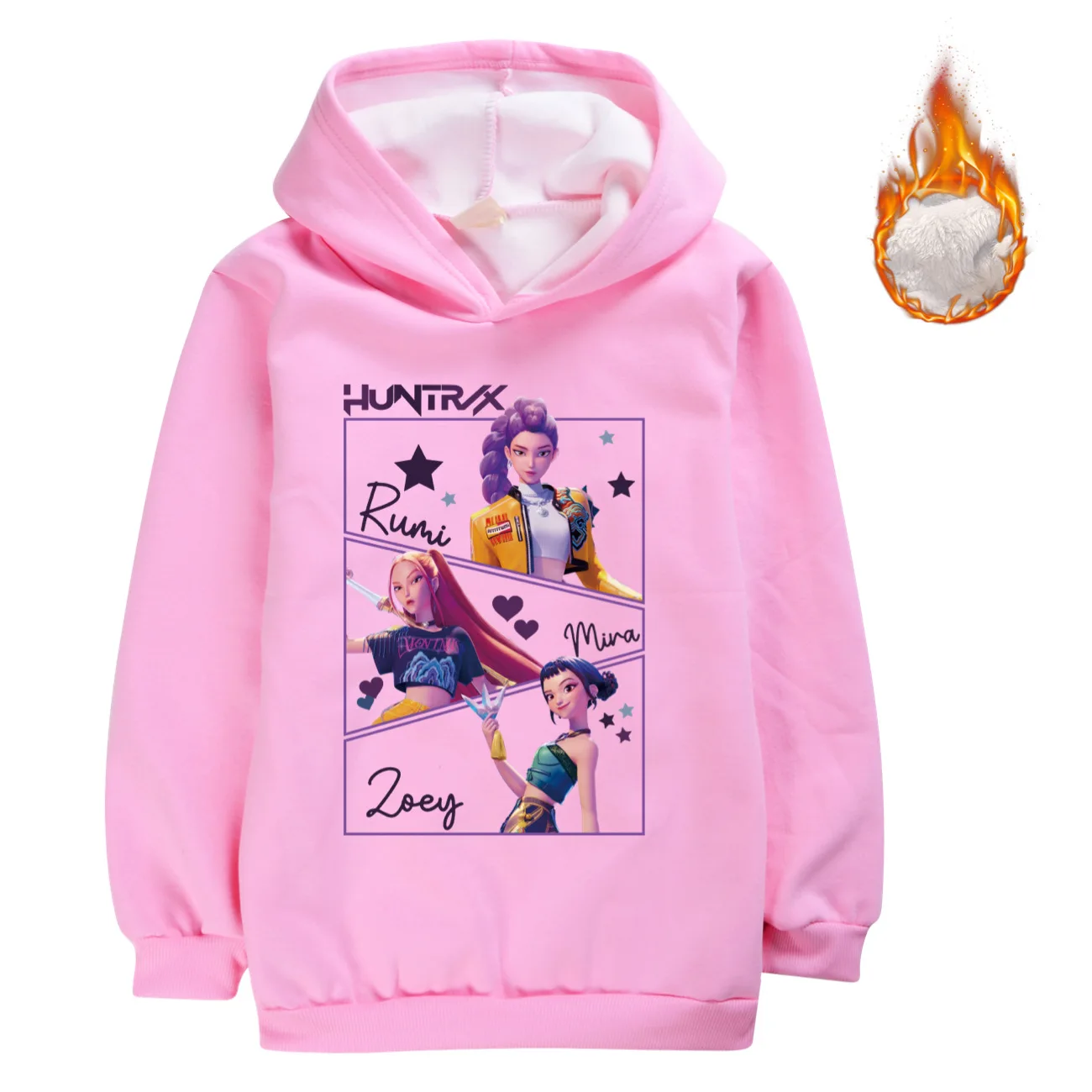 KPop Demon Hunters Chaqueta con capucha y cremallera para niños - Sudadera de invierno para adolescentes, niñas, niños, abrigo con capucha para niños