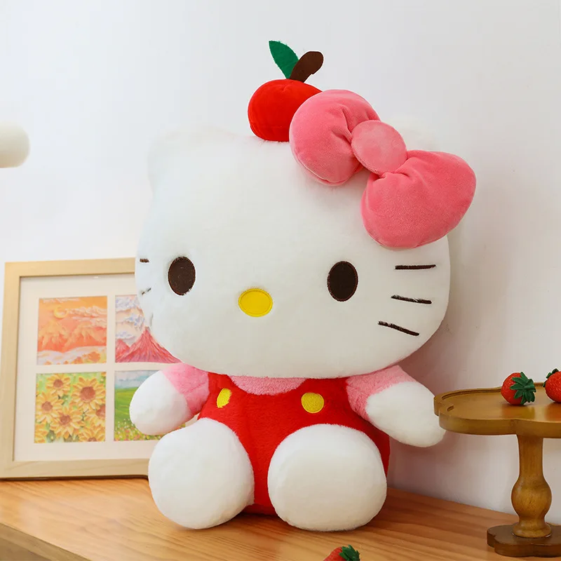 귀여운 애플 헬로키티 고양이 봉제 인형 귀여운 어린이 생일 선물 소녀용