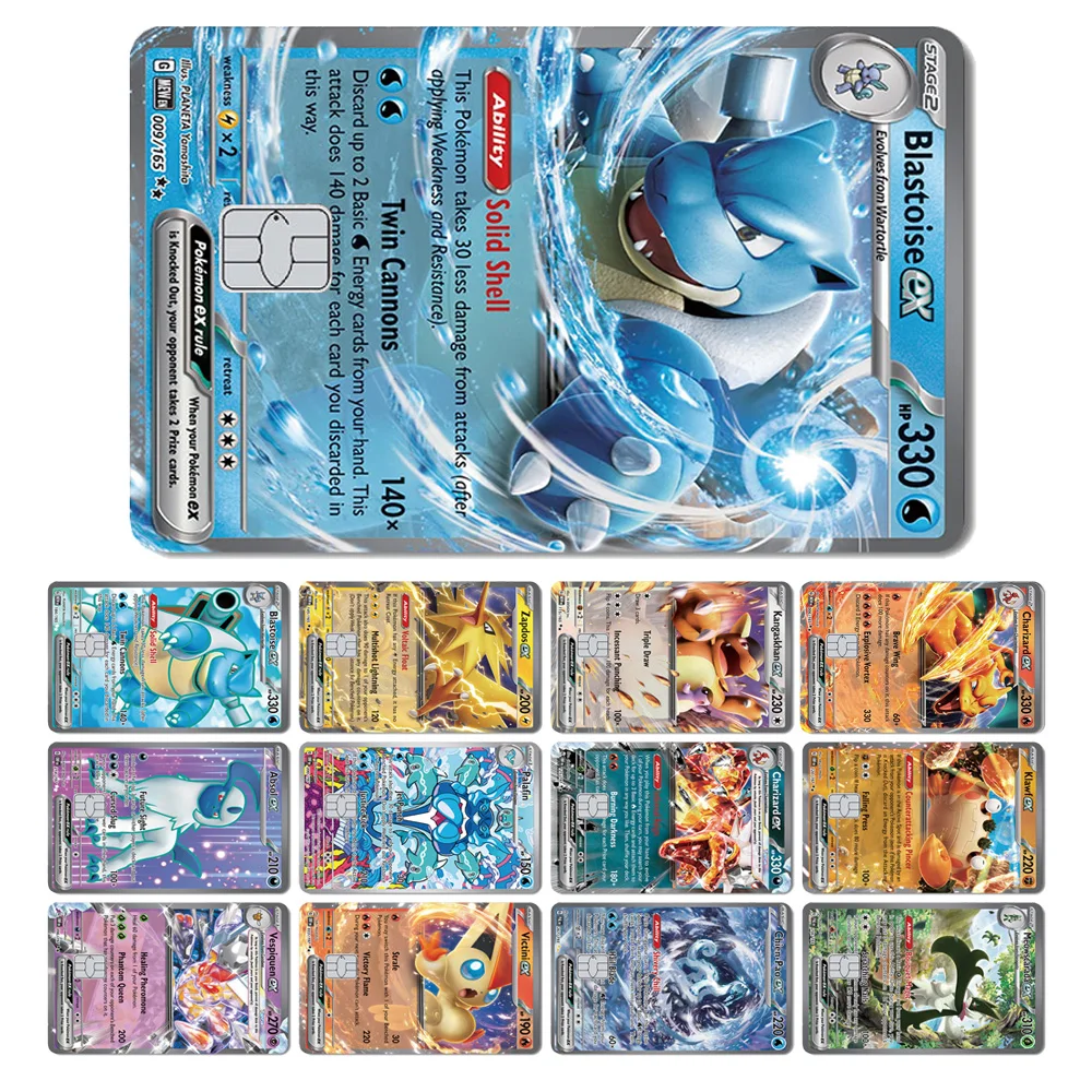 Tubarão mágico Absol Blastoise Zapdos Charizard Koraidon EX Pokemons Filme adesivo de alta qualidade para cartão de crédito bancário de débito