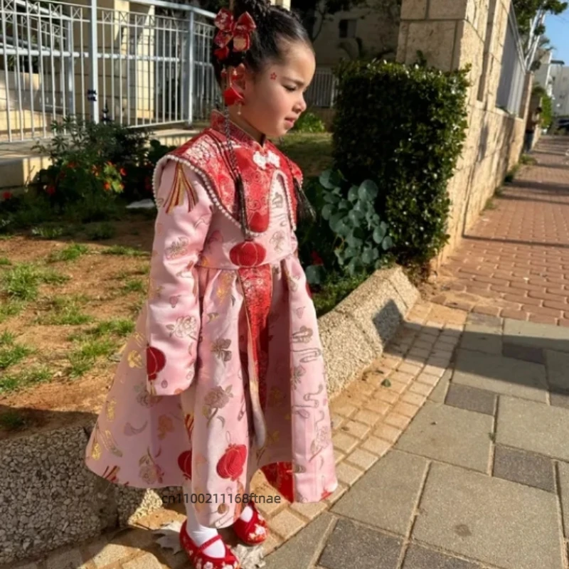 أحذية رقص للأطفال، أحذية رقص مسطحة، أحذية مطرزة على الطراز العرقي التقليدي القديم، تستخدم لعروض الرقص