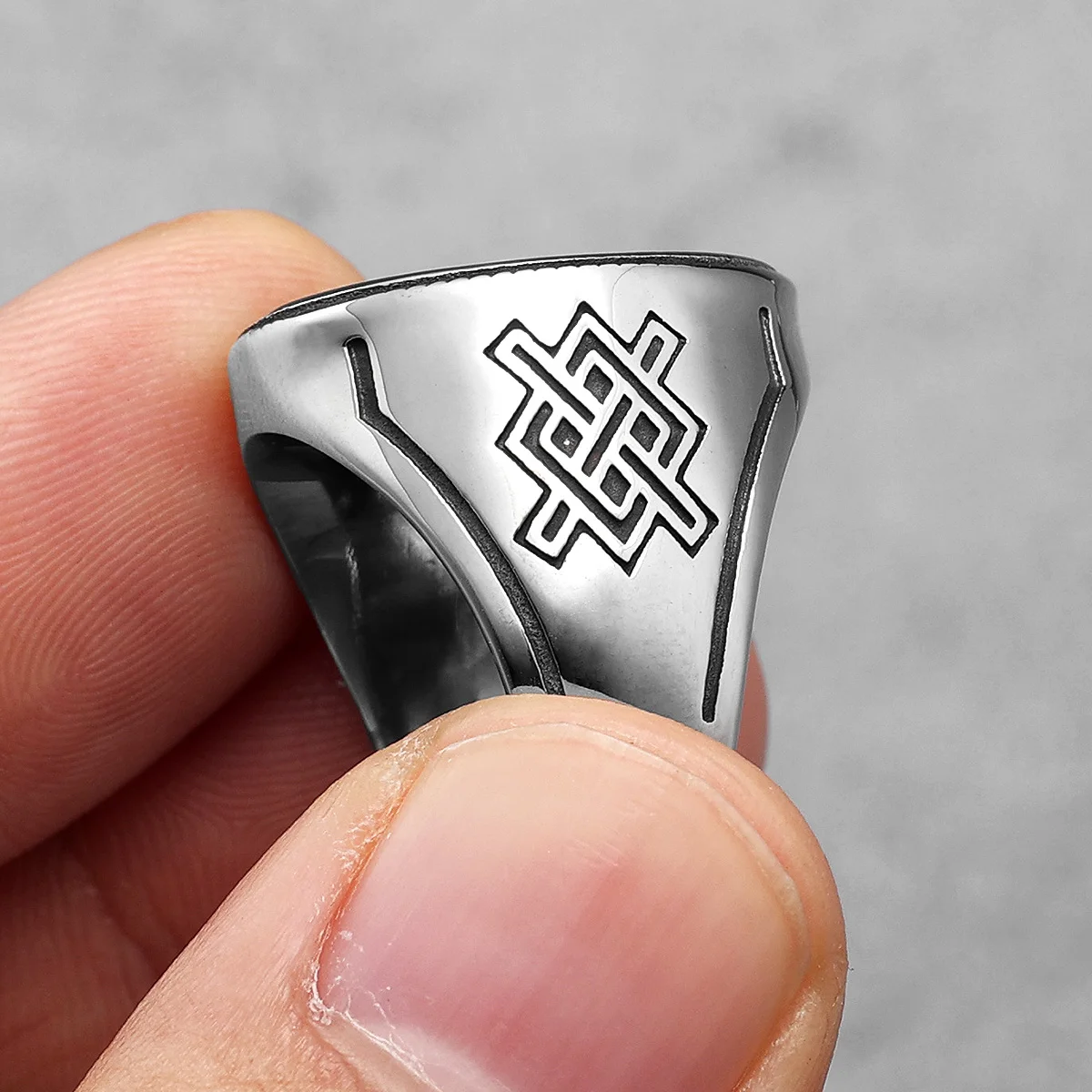 فايكنغ البوصلة سلتيك عقدة الرجال خواتم مجوهرات من صلب لا يصدأ الشرير الصخرة كول الاشياء الإكسسوارات للنساء هدية بالجملة #4