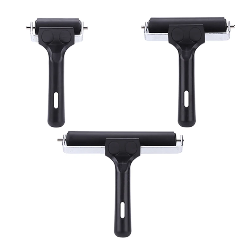 6/10/15Cm Black Professional Printmaking Rubber Roller Soft Brayer Craft Projects Ink and Stamping Tools Make Cards Painting