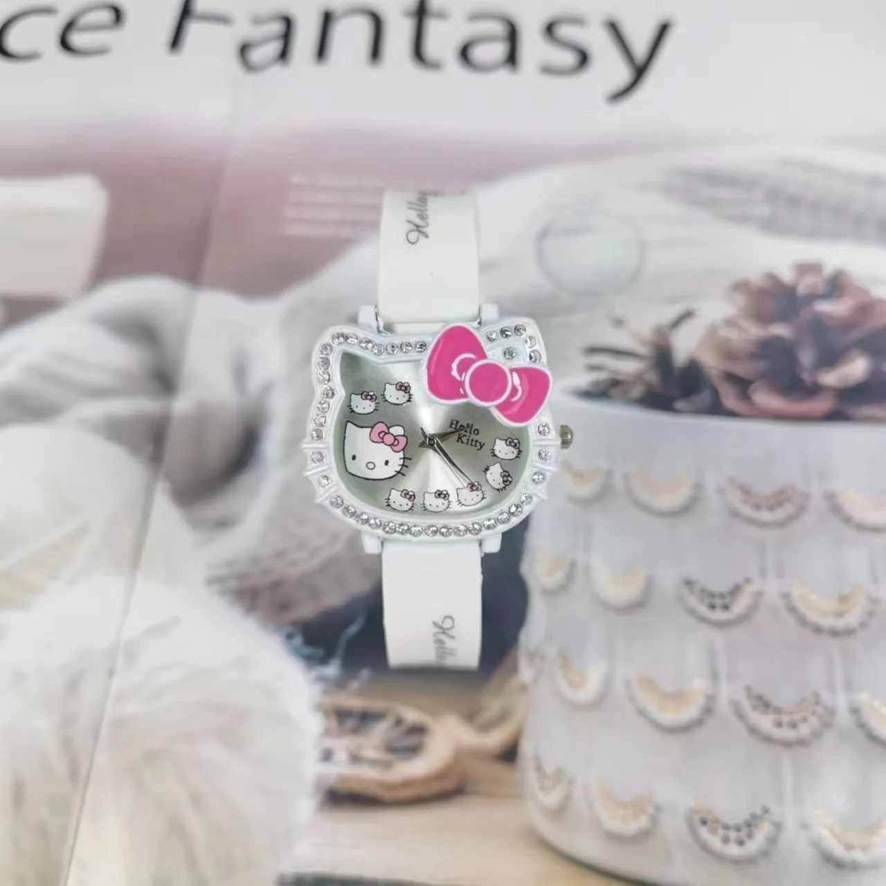 ساعة كوارتز سيليكون كرتونية للأطفال مع ساعة كوارتز مرصعة بالألماس للأولاد والبنات ساعة أطفال هدية إبداعية #6