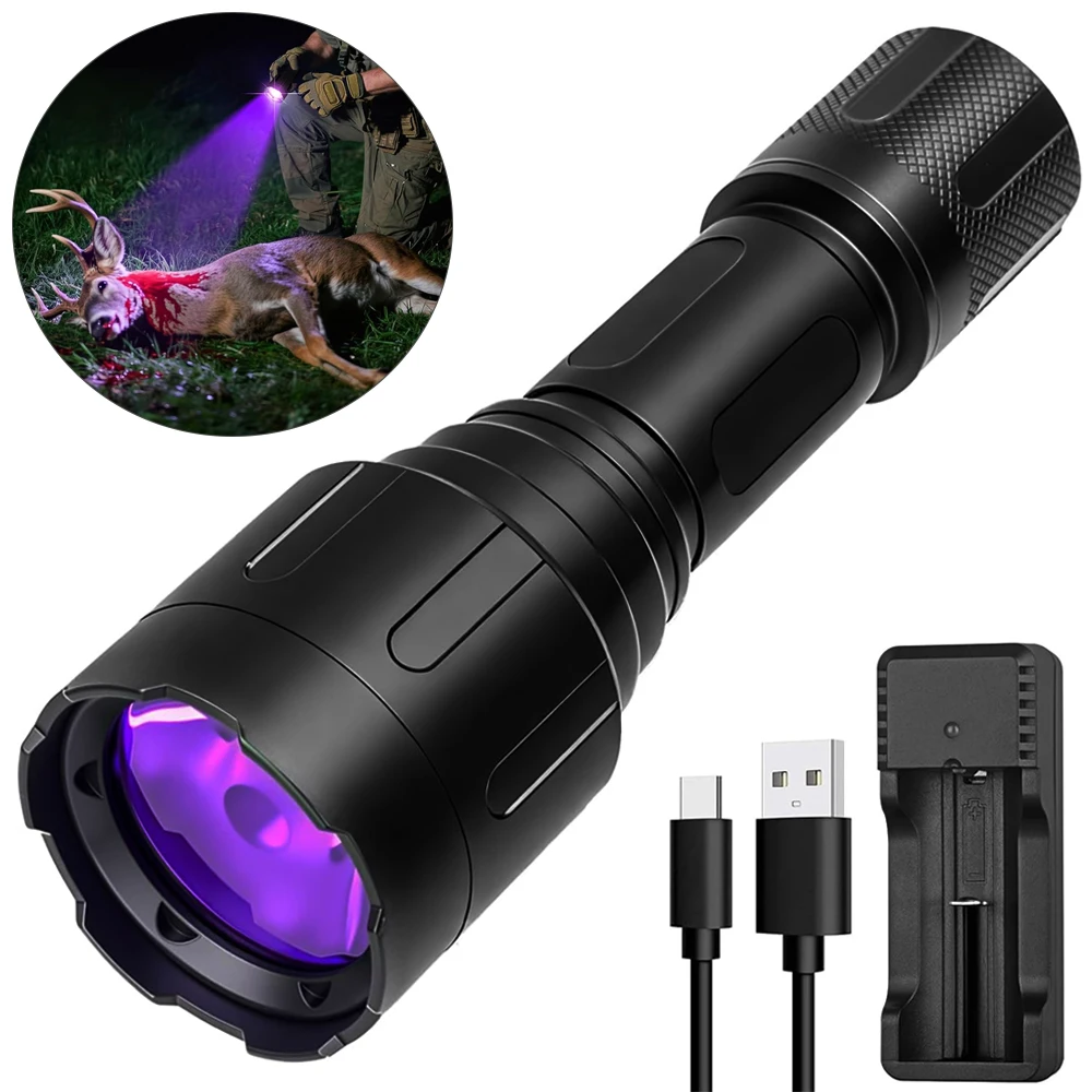 Rechargeable Blood Tracking Flashlight 2000 Lumens High Definition Flashlight Blood Tracking Light for Night Hunting Fishing