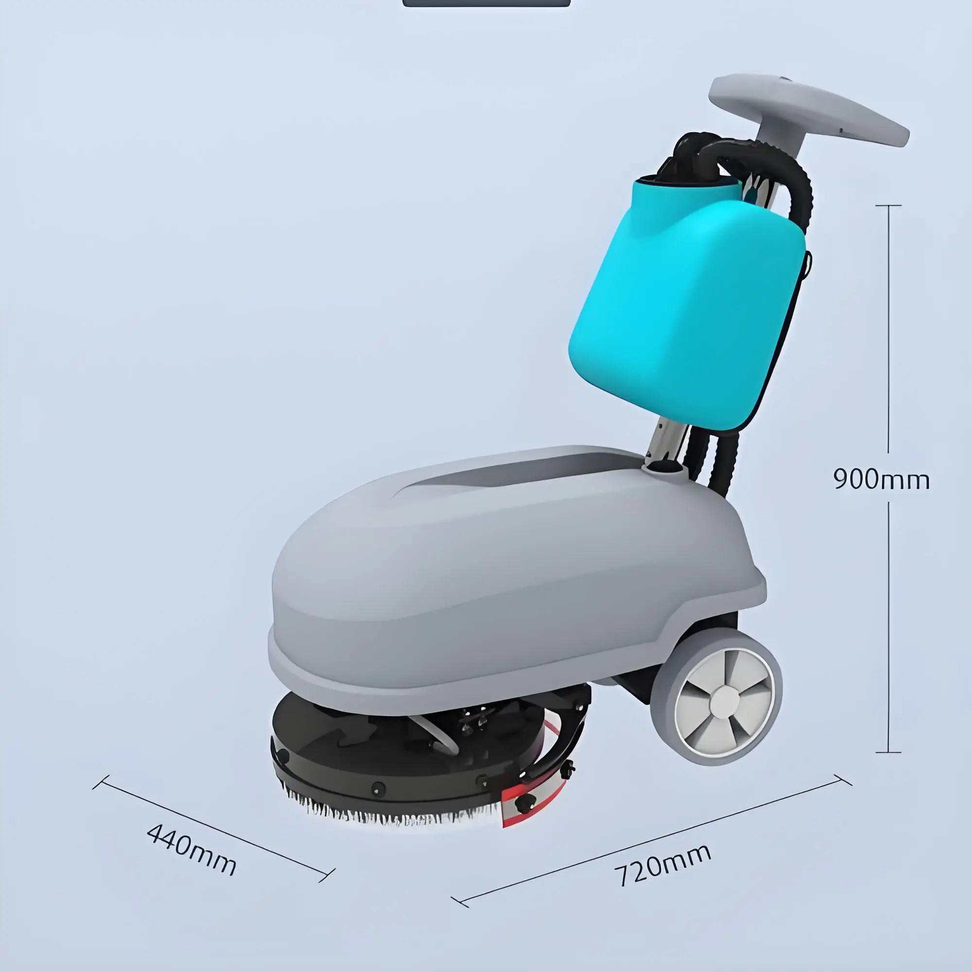 Industrial floor scrubber, hand push household floor scrubber, indoor rechargeable small floor scrubber