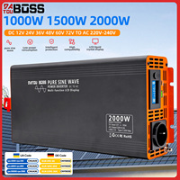 DATOUBOSS Pure Sine Wave Inverter 4000W DC 12V 24V 36V 48V 60V 72V to AC 220V 240V  Continuous Power 2000W With LCD Inverter