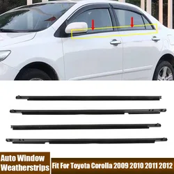 4Pcs/Set Car Rubber Seal Belts Left And Right Window Weatherstrip Moulding Trim Fit For Toyota Corolla 2009-2012 Car Accessories