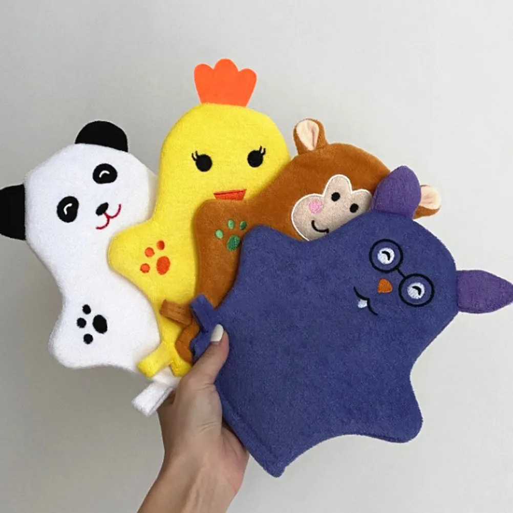 

Набор из 4 детских отшелушивающих перчаток для душа, мягких мочалок для тела, для мытья и пены, для очищения спины