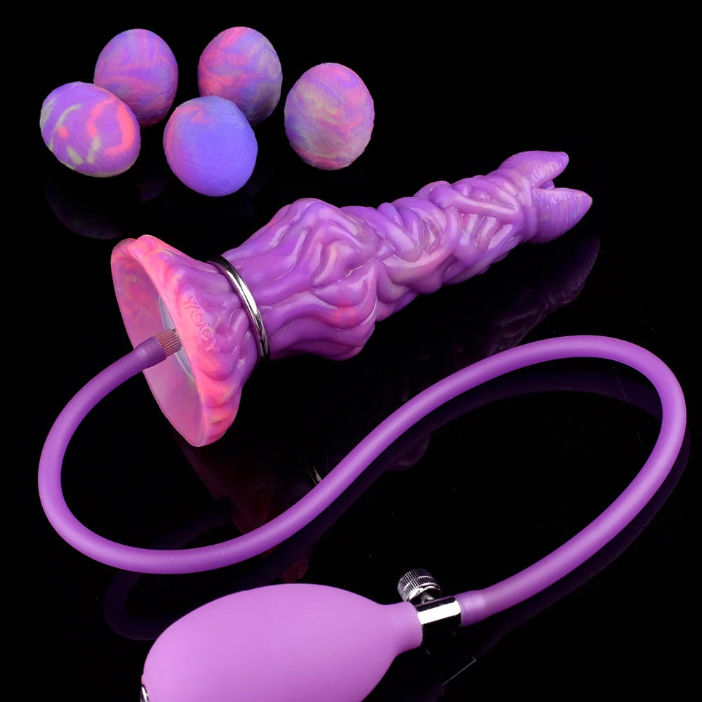 FAAK Fantasy Pneumatic Luminous Ovipositor Anal Sex Toys Dragon Dog Knot Dildos Silicone Butt Plug Adult Game Masturbators