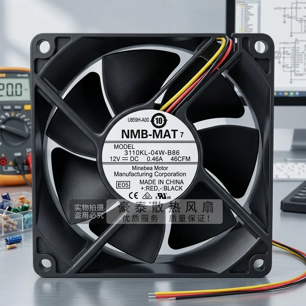 

For NMB 3110KL-04W-B86 8025 DC12V 0.46A 8CM 4-Wire PWM Dual Ball Cooling Fan