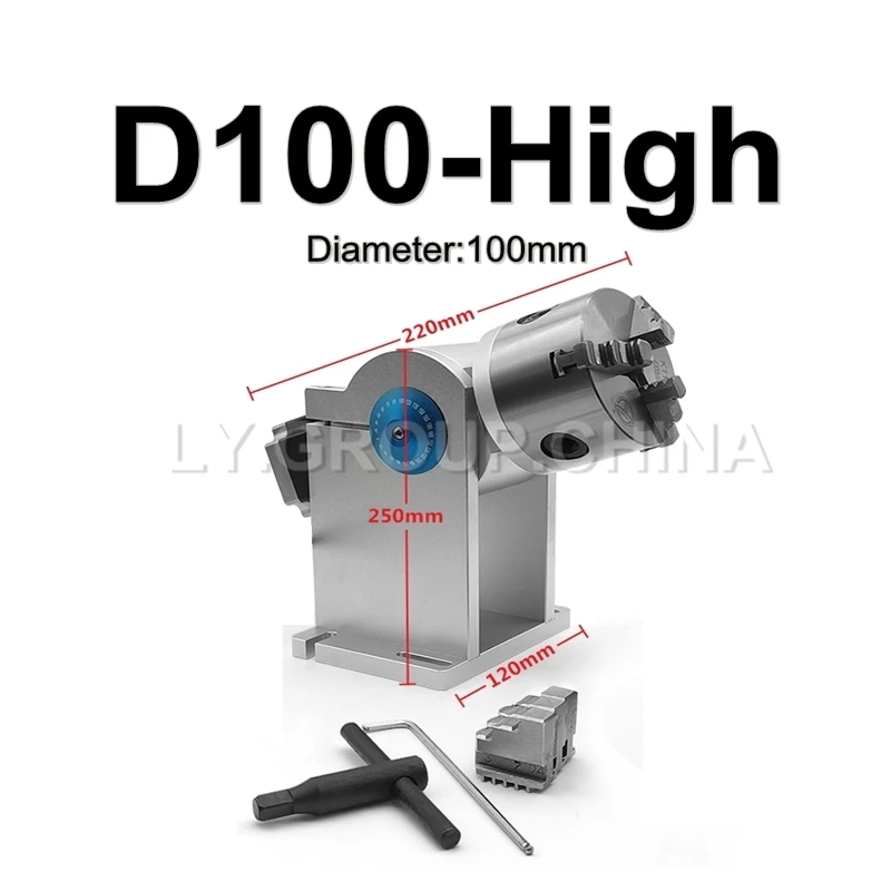 Oś obrotowa 100 mm z 3 pazurami do maszyny do grawerowania i znakowania laserem światłowodowym