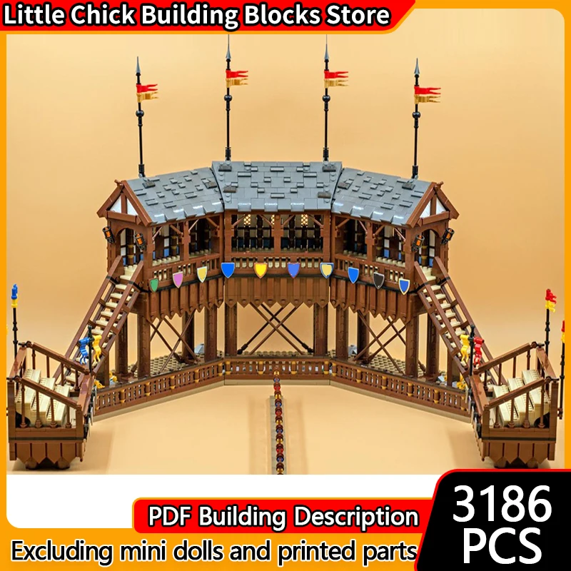 

Medieval Castle Model MOC Building Bricks Tournament Grounds Modular Technology Children Holiday Gifts Assemble Toys Suit