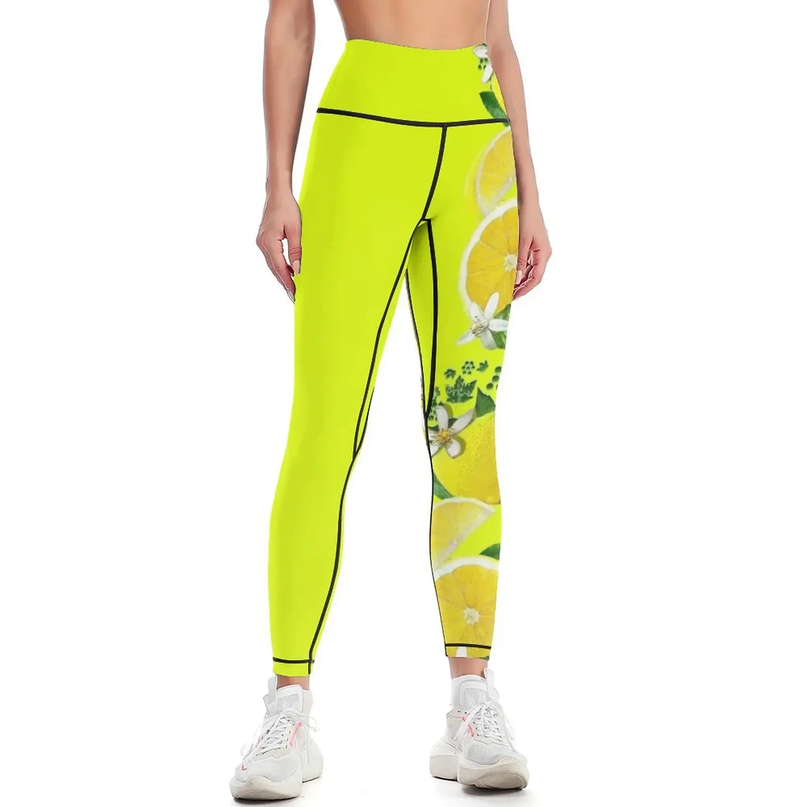 

Acid Lemons from Calabria Leggings Fitness's gym clothes gym womans Tight fitting woman push up fitness Womens Leggings