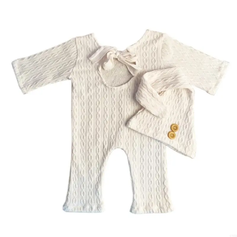 

C90B Baby Turban Hat & Romper Set Set Photo Съемка