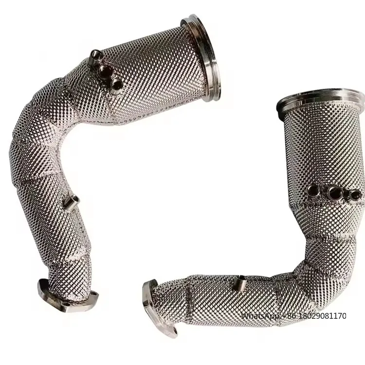 high performance downpipe 304 stainless steel exhaust downpipe with heat shield for Lamborghini URUS