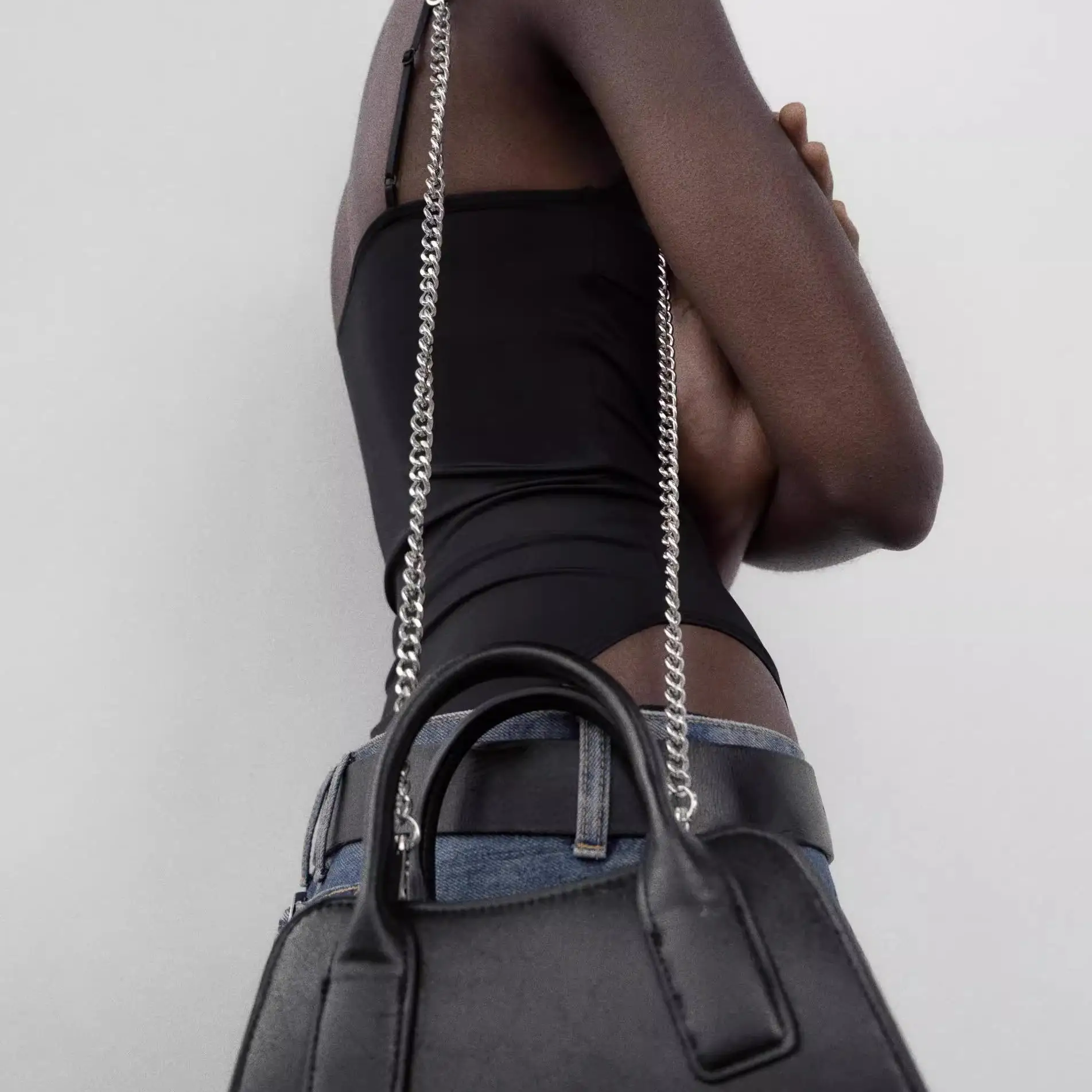 Casual Fashion Women's  Commuter Handbag Single Shoulder Slant Cross Bag Soft PU Leather Black Spring Summer New Arrival