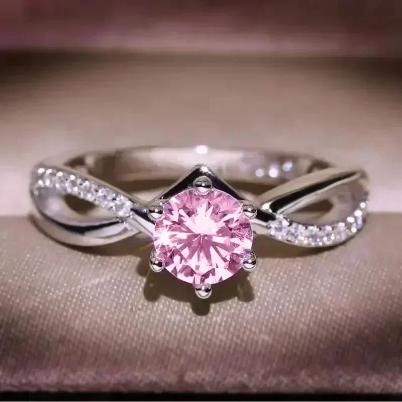 Internet Celebrity Live Streaming Supply Ring Imitating High-end Fashion  of Mosang Stone, Classic Proposal  for Women