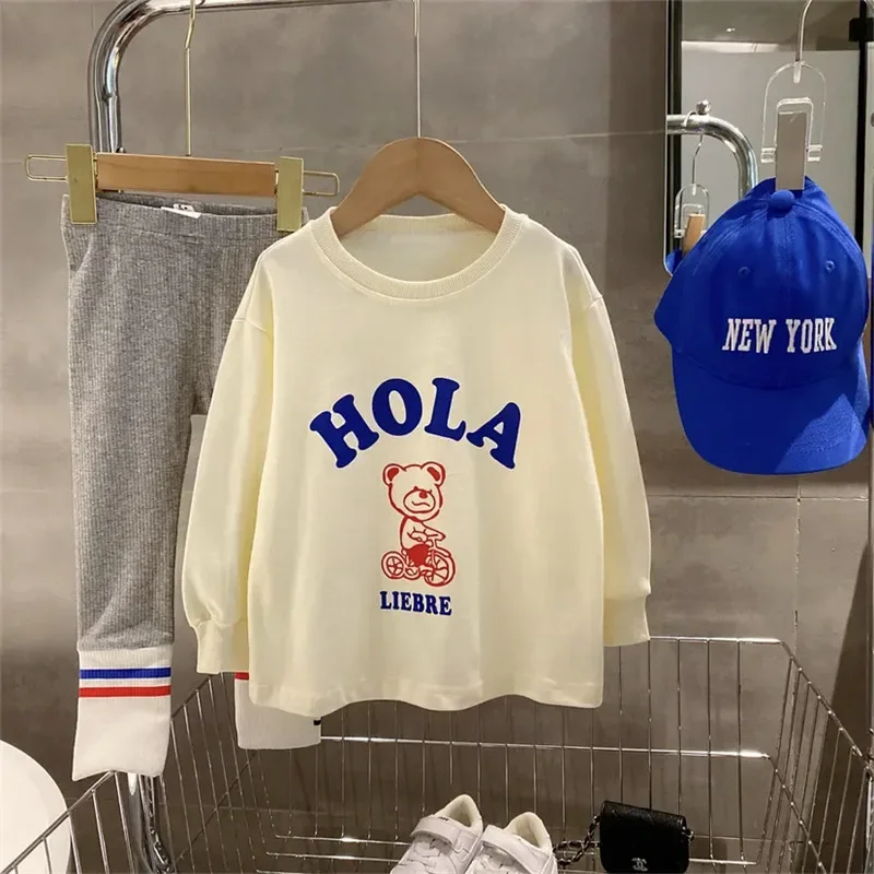 Herbstliches modisches Sportset für Kinder: Baby-Mädchen-Pullover + Leggings, zweiteiliges Set, Kleinkind-Mädchen-Kleidung mit Cartoon-Alphabet-Motiv – Detail 13