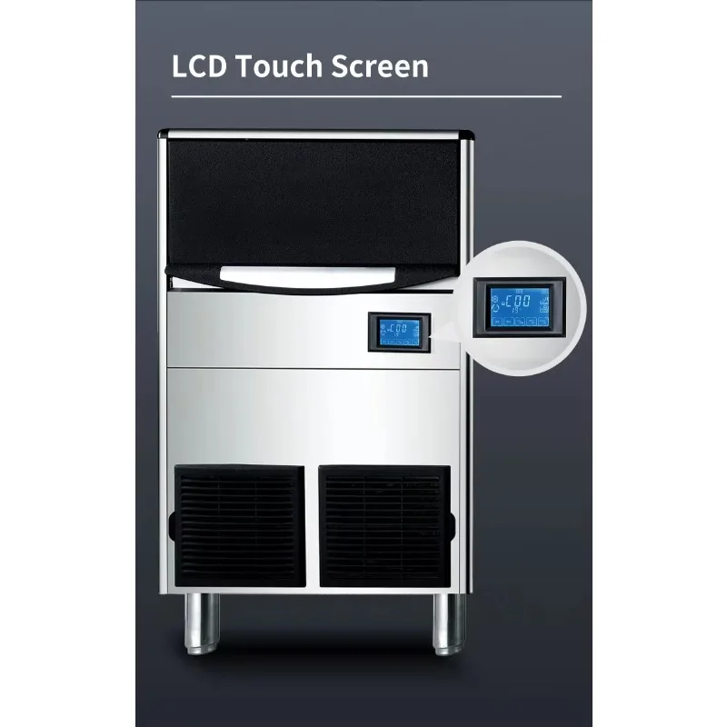 100kg/24h 220V Stainless Steel Commercial Cube Ice Maker Undercounter Machine High Productivity for Sale