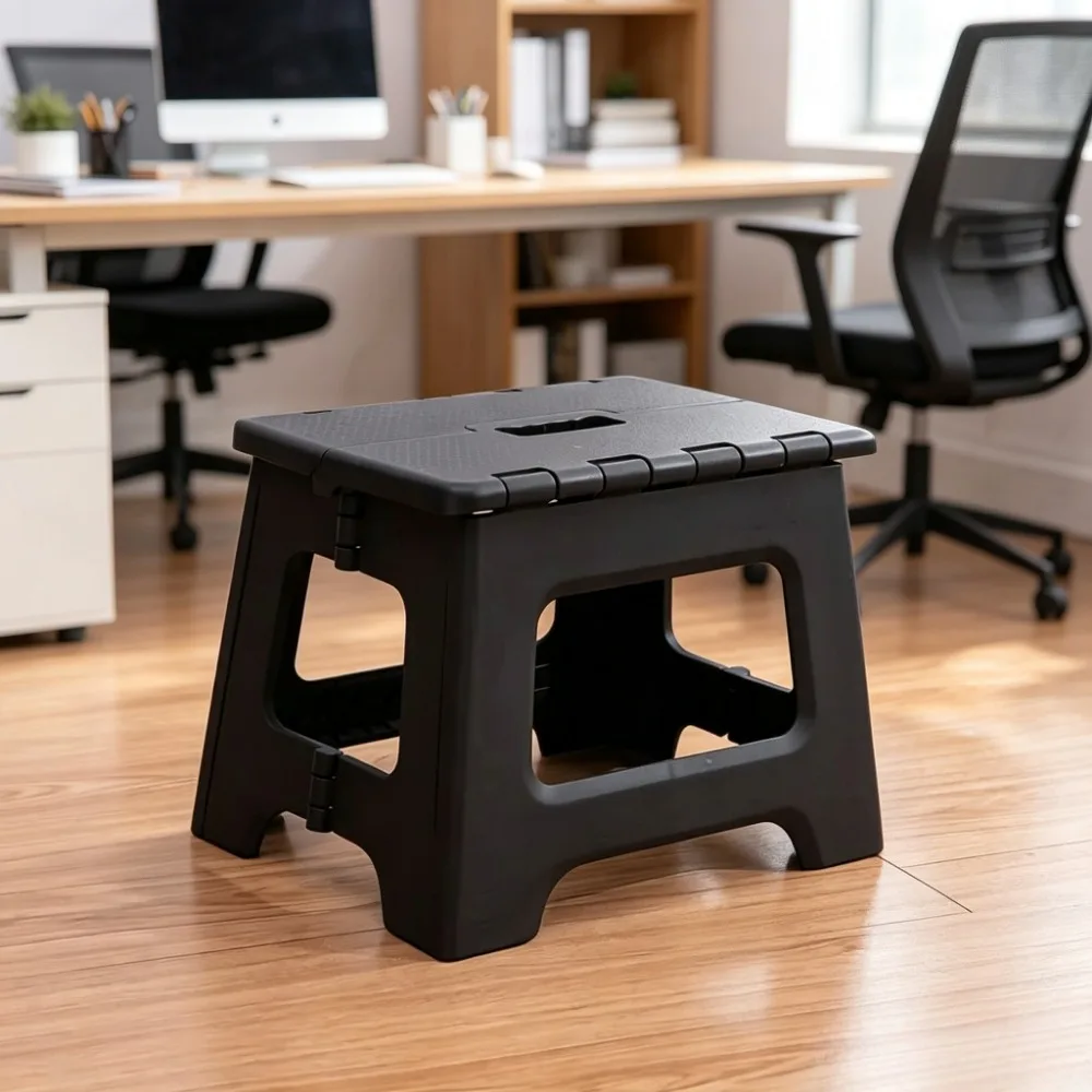 Folding Office Stool Portable Foldable Chair Space Saving Compact Seat for Home Office Desk Study Room Outdoor Use